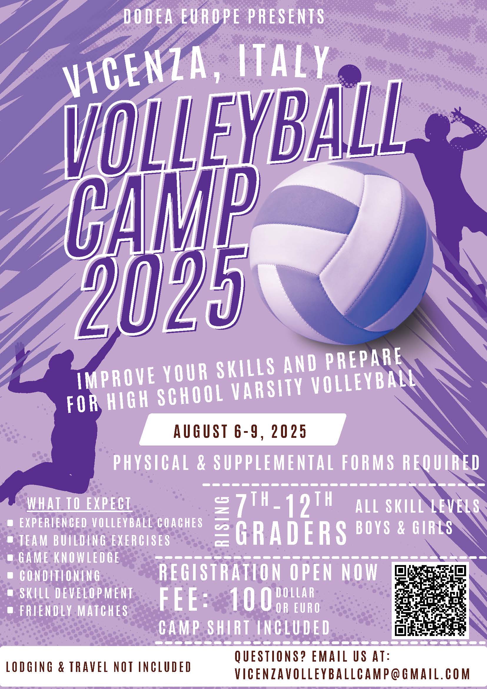 Vicenza Volleyball Camp 2025 Flyer